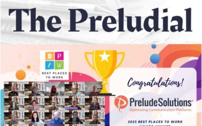 Preludia newsletter cover Prelude Solutions "2023 Best Places to Work Award Winner"